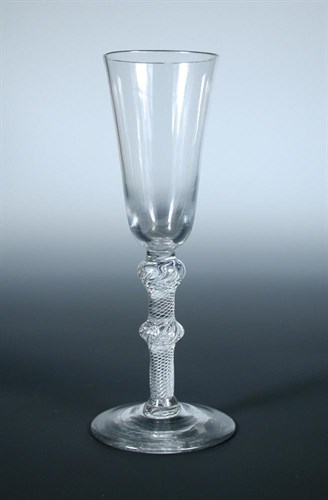 Lot 109 - An 18th century air twist stemmed wine glass