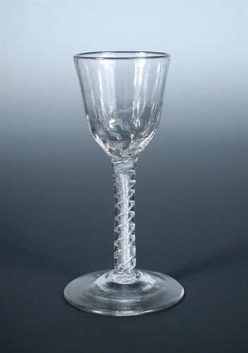Lot 111 - An 18th century double helix mercury stemmed wine