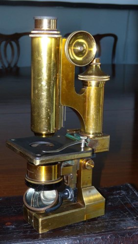 Lot 594 - A 19th century leather cased R & J Beck microscope, No. 26,319