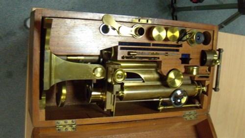 Lot 597 - A mahogany cased 1856 Smith and Beck monocular microscope, No. 1093