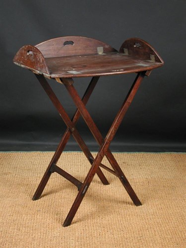 Lot 726 - A19th century butler's tray on stand, the oval...