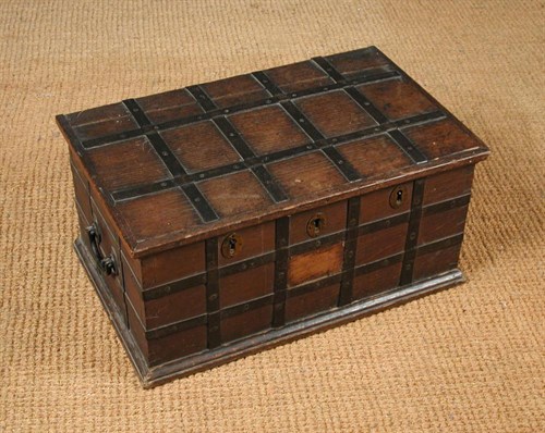 Lot 655 - An early 19th century oak and iron bound...