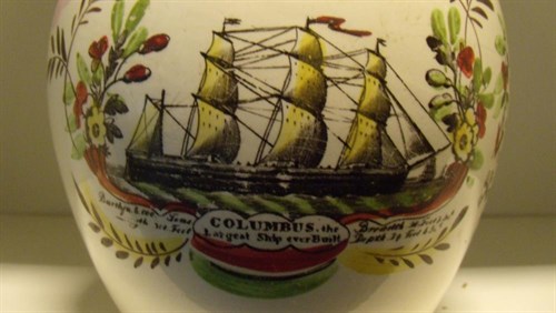 Lot 18 - A Sunderland pink lustre jug commemorating...