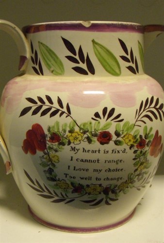 Lot 18 - A Sunderland pink lustre jug commemorating...