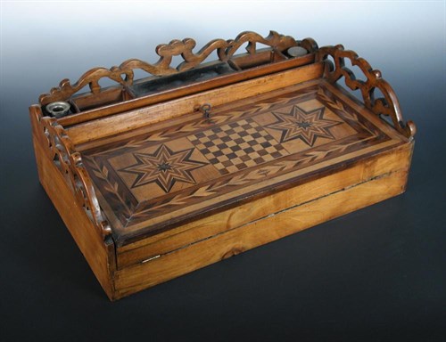 Lot 602 - A Victorian Tunbridge ware writing slope