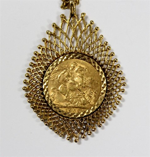 Lot 215 - An Edward VII gold sovereign, 1908