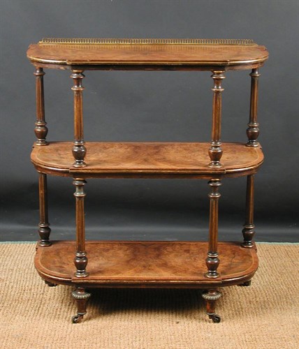 Lot 746 - A 19th century burr walnut Louis XVI revival etagere, circa 1870