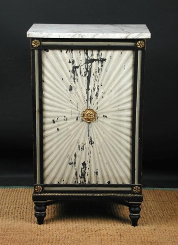 Lot 747 - A small 19th century French marble top pier cabinet