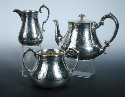 Lot 293 - A Victorian three piece silver teaset