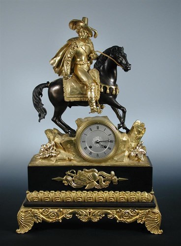 Lot 636 - Richond a Paris, a French bronze and ormolu mantel clock, early 19th century