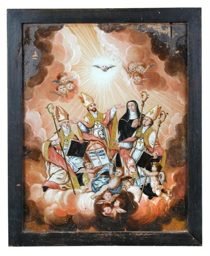 Lot 614 - A late 18th/early 19th century Italian reverse glass painting
