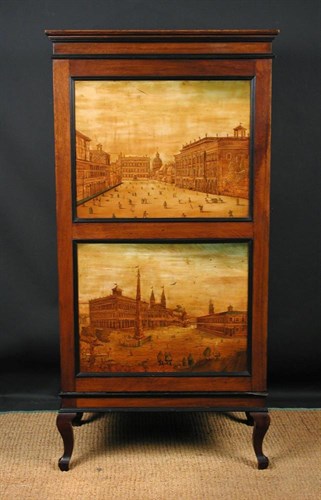 Lot 735 - A late 19th century continental mahogany cabinet