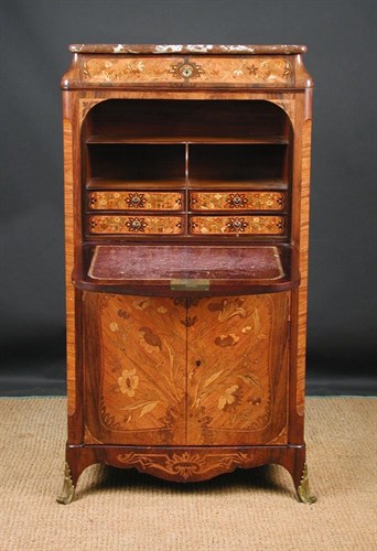 Lot 736 - A Transitional revival French kingwood and marquetry secretaire a abattant by Joseph Cremer