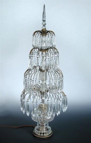 Lot 579 - A 19th century electrically lit lustre table centrepiece