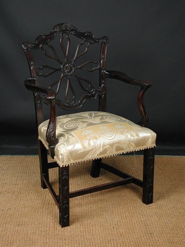 Lot 673 - A Hepplewhite revival mahogany elbow dining chair,  19th century