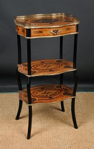 Lot 740 - A 19th century French marquetry etagere