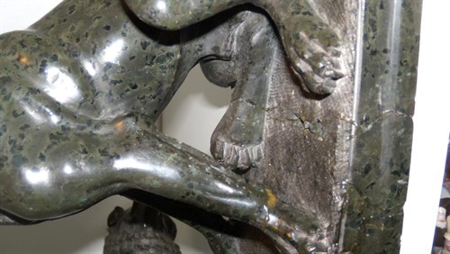 Lot 560 - A pair of 19th century serpentine 'Dogs of Alciabides'