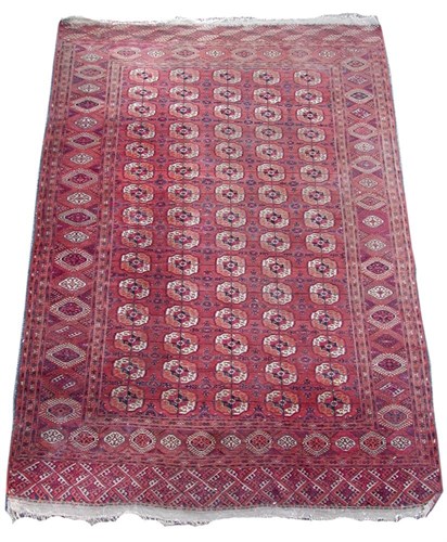 Lot 760 - A Tekke Turkmen wine ground rug