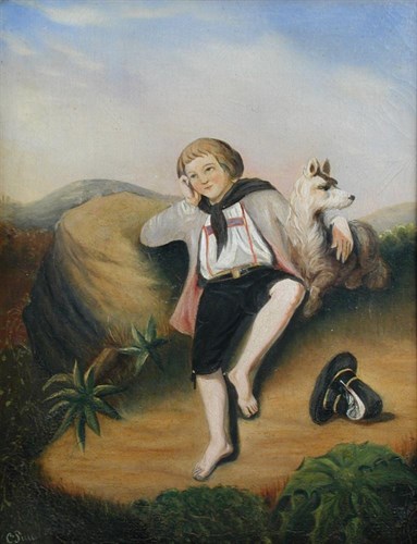Lot 532 - C Pierrot (French, 19th Century) Children off...