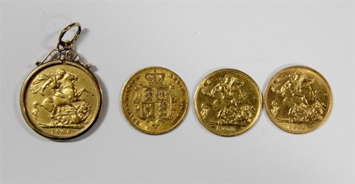 Lot 216 - An Edward VII gold sovereign, 1908