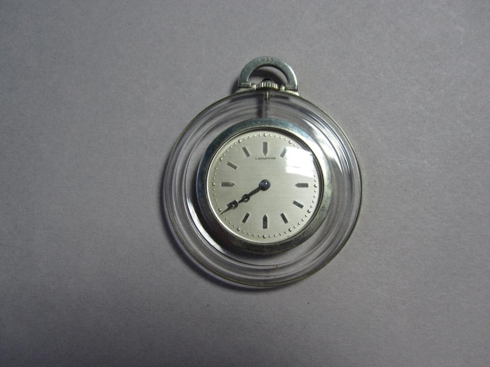 Lot 201 - A platinum and rock crystal manual wind open face pocket watch