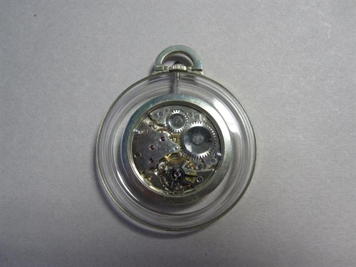 Lot 201 - A platinum and rock crystal manual wind open face pocket watch