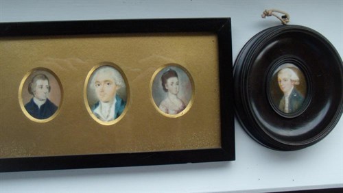 Lot 569 - Four 18th century portrait miniatures
