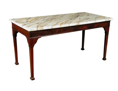 Lot 695 - A George III style mahogany console table,  19th century