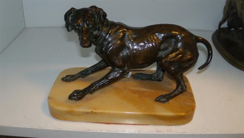 Lot 604 - After Pierre Jules Mene (1810-1871), a 19th century bronze figure of a hound