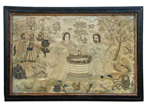 Lot 687 - A late 17th century silk and stumpwork picture