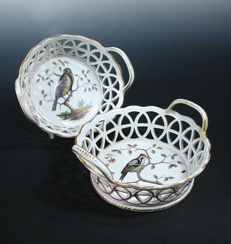 Lot 51 - Two early 19th century Furstenberg porcelain baskets