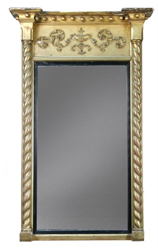 Lot 893 - A late Regency gilt framed pier glass, circa 1830