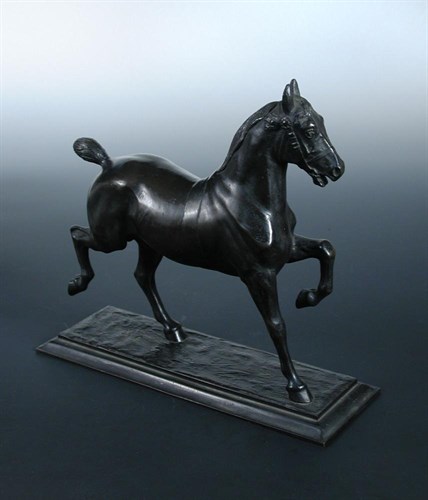 Lot 712 - Attributed to Cecil Brown (1868-1926), a bronze figure of a Hackney stallion