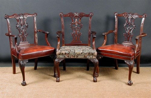 Lot 839 - A George III revival mahogany elbow chair