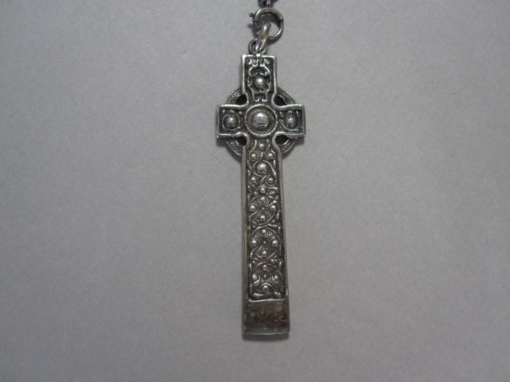 Lot 175 - A silver Celtic cross pendant by Alexander Ritchie of Iona