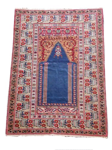 Lot 941 - A Ghiordes Turkish prayer rug