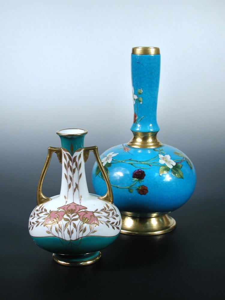 Lot 24 - A Minton 'Cloisonne' bottle vase, date code...