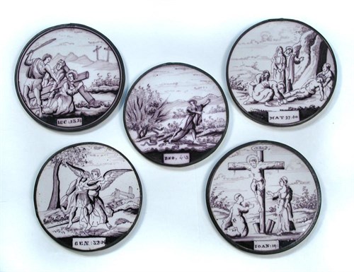 Lot 46 - Thirty eight mid 18th century Dutch Delft manganese tiles