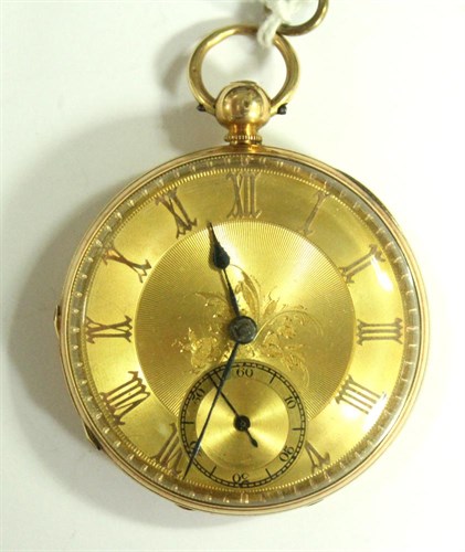 Lot 276 - An 18ct gold cased open face pocket watch