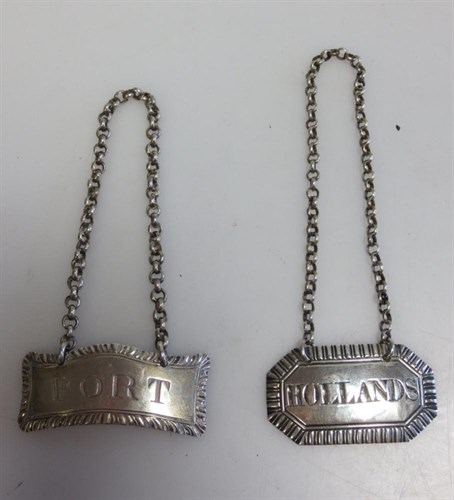 Lot 413 - A George IV silver wine label