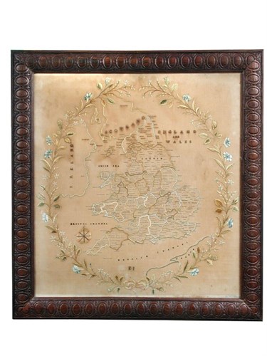 Lot 713 - A late 18th/early 19th century silk map of England