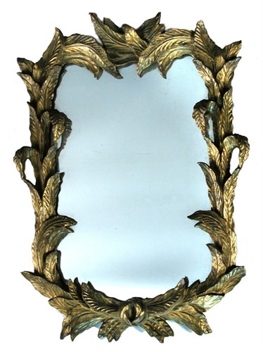 Lot 832 - A carved  Italian gilt wood wall mirror