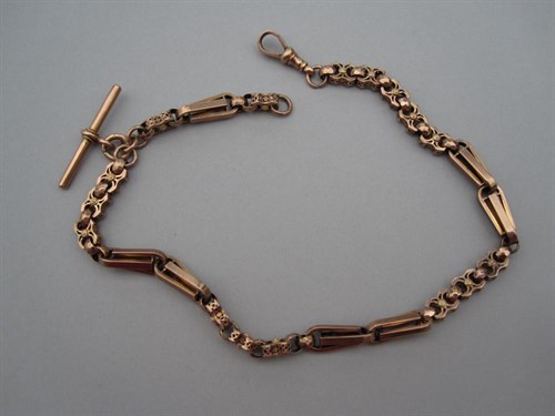 Lot 154 - A 19th century fancy link watch chain