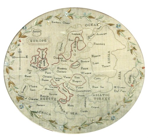 Lot 723 - An early 19th century needlework map sampler...