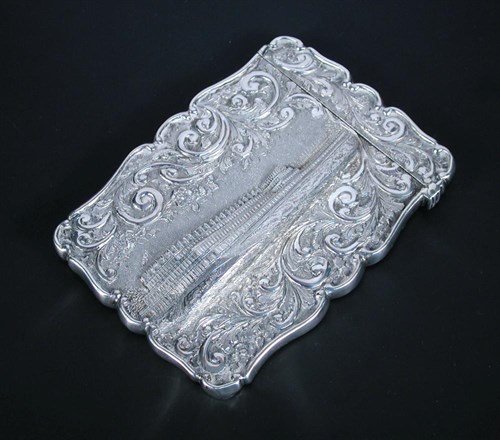 Lot 387 - A Victorian silver card case