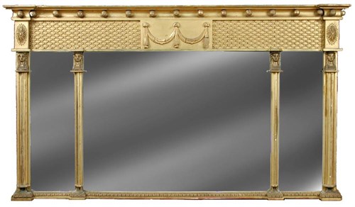 Lot 888 - A Regency gilt framed over mantle mirror