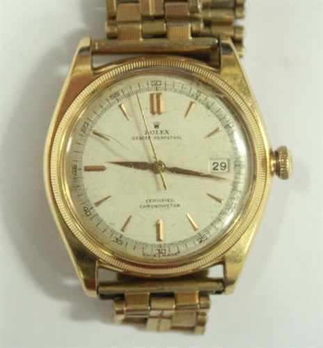 Lot 269 - Rolex - a gentleman's  gold oyster perpetual certified chronometer wristwatch