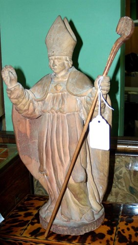 Lot 40 - A terracotta figure of a prelate, possibly Pius VII, papacy from 1800-1823