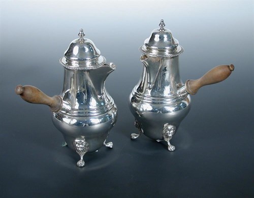 Lot 378 - An Edwardian silver cafe-au-lait set