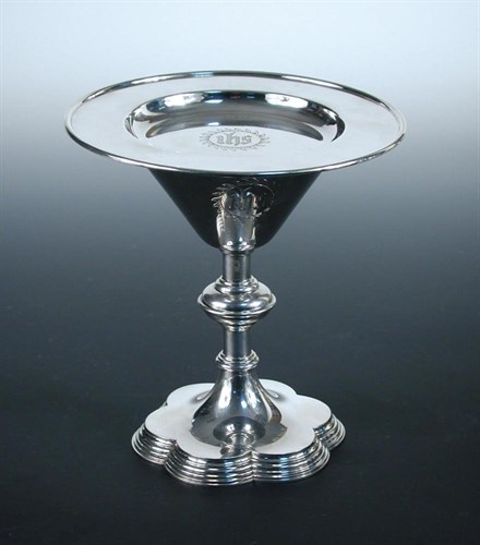 Lot 350 - Silver chalice and paten